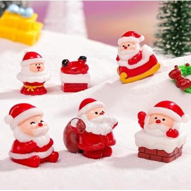Imagem de 1 peça de enfeites de Papai Noel em resina DIY artesanato pronto para paisagismo de neve, caixa de presente, decoração de férias, detalhes de mesa, B