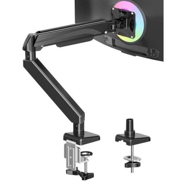 Imagem de MOUNT PRO Braço de monitor único Ultrawide para telas de 55,9 a 106,7 cm, suporte de mesa para monitor comporta 2 a 15 kg, suporte Vesa ajustável em altura resistente, com braçadeira C e base de ilhós