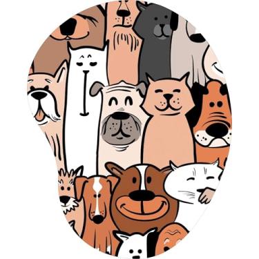 Imagem de Mouse Pad Ergonômico Gota Arte Estampa de Vários Cachorros Caricatos