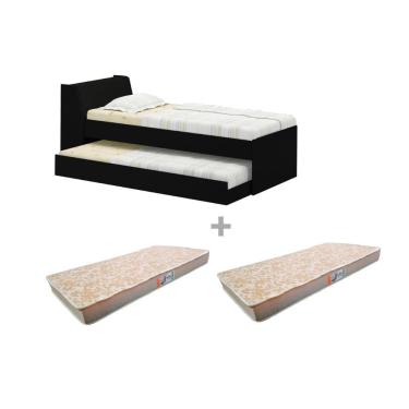 Imagem de Cama Solteiro Bicama Com 2 Colchões Ditália Bb-28 Preto