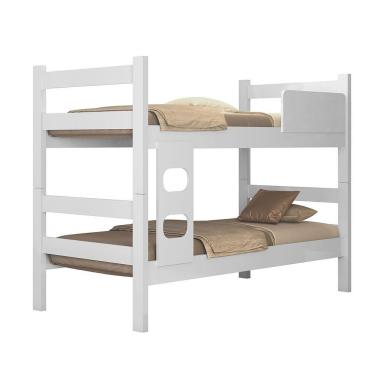 Imagem de Beliche Branca Infantil Vira 2 Camas Solteiro Compacta