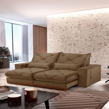 Imagem de Sofá Turim Veludo 02 Módulos De 120cm B25cm Meu Sofá Online B016 Veludo Marrom