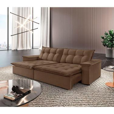 Imagem de Sofá Estilo Veludo 02 Módulos De 120m B25cm Meu Sofá Online B016 Veludo Marrom