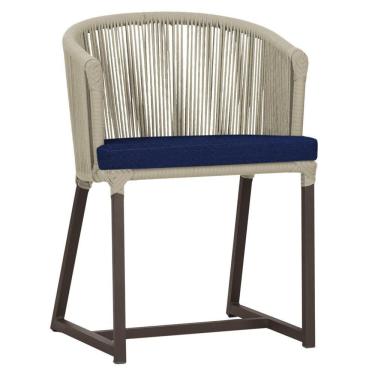 Imagem de Cadeira De Jantar Noronha Alumínio Marrom E10 Trama Original Rami