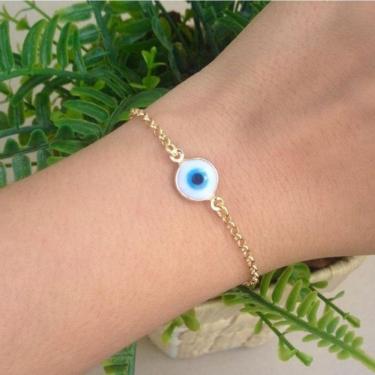 Imagem de Pulseira Olho Grego Banhada A Ouro 18k