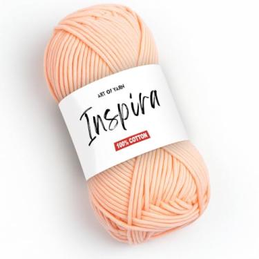Imagem de Art of Yarn Fio mercerizado 100% algodão fino, macio, fino 2 para crochê, tricô, cobertores de bebê e artesanato, 50 g, 185 metros, perfeito para tricô Amigurumi (99225, Inspira-Pack 1)