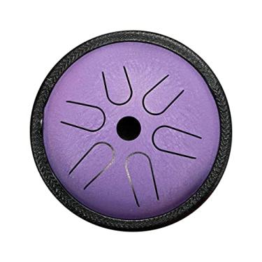 Imagem de barenx Tambor de língua de metal, 6 notas, percussão de 13 cm, instrumento musical vazio para viagem e lazer com mallets - lavanda