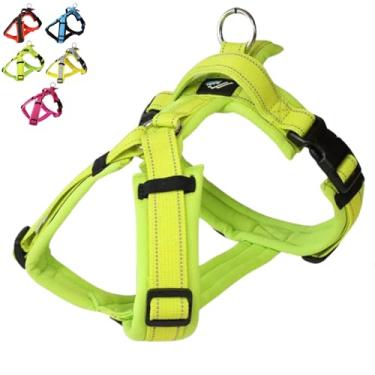Imagem de 【Hakusan】 Série Zero Harness Mesh, Peitoral para Cachorros, Acolchoado, Ajustável, Design Sem Puxar, Segurança, Marca Japonesa, Cachorro Pequeno, Cachorro Médio, (Mesh/Limão × Amarelo, Pequeno)
