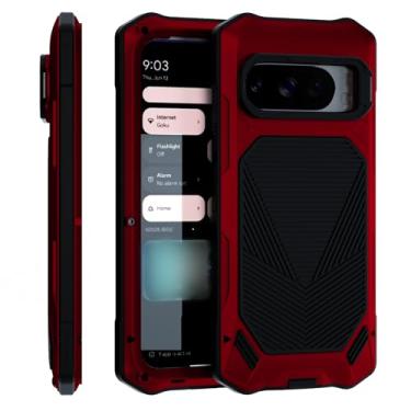 Imagem de YQODSZ Capa para Google Pixel 10/10 Pro com suporte de anel de câmera, [protetor de tela embutido] [proteção de nível militar] Capa protetora resistente de corpo inteiro para Pixel 10/10 Pro Red