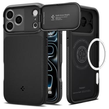 Imagem de Capa Spigen para iPhone 17 Pro, Optik Armor [MagFit] projetada para Apple iPhone 17 Pro - Preta