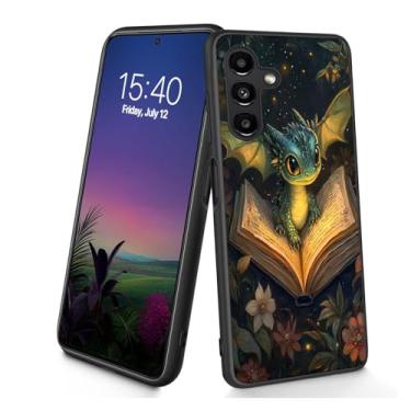 Imagem de Bxgolkgd Projetada para Galaxy A17 5G, capa protetora antiderrapante de silicone TPU macio e fino à prova de choque para Samsung Galaxy A17 5G 2025 de 6,7 polegadas - Livro de leitura de dragão fofo