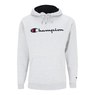 Imagem de Moletom Champion Felpado c Capuz Logo Script Ink Cinza-Masculino