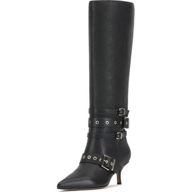 Imagem de Vince Camuto Bota de cano alto feminina Tyleen, Couro preto, 38
