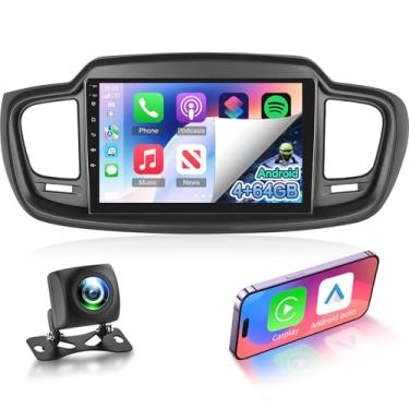 Imagem de [4+64] Rádio automotivo Volxcereo para Kia Sorento MK3 2015 2016 2017 2018 2019 2020, tela sensível ao toque Android de 10,1 polegadas com Carplay/Android Auto, GPS, WiFi, Bluetooth 5.0, SWC, FM/RDS