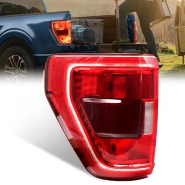Imagem de Luzes traseiras com ponto cego serve para Ford F150 XLT 2021 2022 2023 halogênio lado esquerdo do motorista substituição da lâmpada traseira de freio ML3Z13404 CML3Z13405C (lâmpada, módulo não