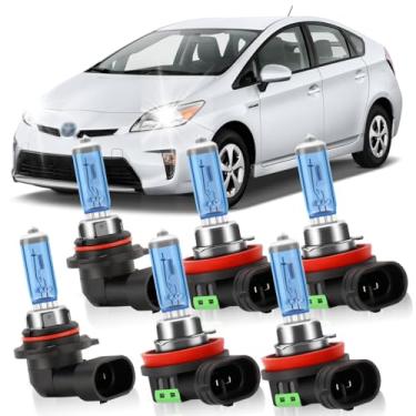 Imagem de KINGSOFE Combo de lâmpadas de farol de halogêneo atualizado para Nissan Rogue 2013-2016, 9005 farol alto H11 farol baixo e faróis de neblina H11, branco 100W 6000K, 300% mais brilhante, Plug and Play