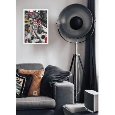 Imagem de Quadro Corinthians Eterno com Vidro e Moldura Branca - Spark Loja