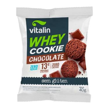 Imagem de Cookies Whey Vitalin Sabor Chocolate com 13g de Proteínas Zero 40g