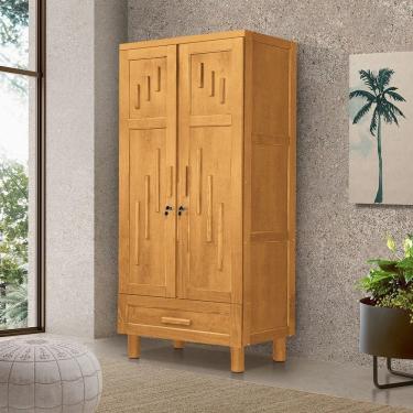Imagem de Guarda Roupa Roupeiro Modulado Munique Estrutura Em Madeira Maciça Imbuia