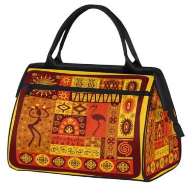 Imagem de Bolsa pequena para o fim de semana para mulheres, homens, com pintura de girassol, dobrável, bolsa esportiva leve para academia, Cor: 78 cm, 15.2*8.3*11.6 inch, Moderno