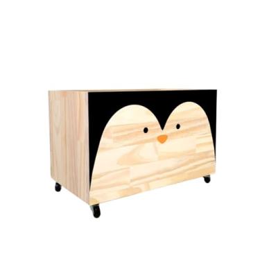 Imagem de Caixote de Madeira para Brinquedos, Caixa Organizadora de Madeira, Baú com rodas para Brinquedos(CX098)