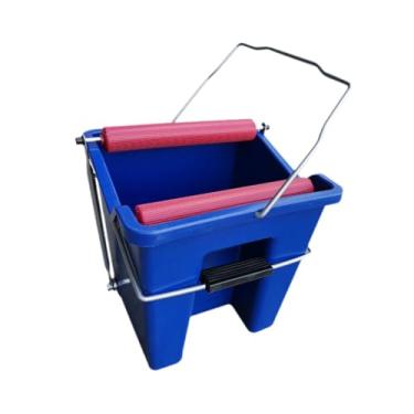 Imagem de IEUDNS Balde de mop de pedal com alça, ferramenta de balde de limpeza versátil, para caminhada no jardim de limpeza de camping ao ar livre, Azul