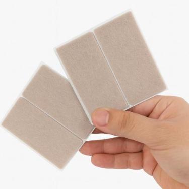 Imagem de Kit 4 Protetor De Feltro Adesivo Anti Impacto Ruído Moveis Casa Almofa