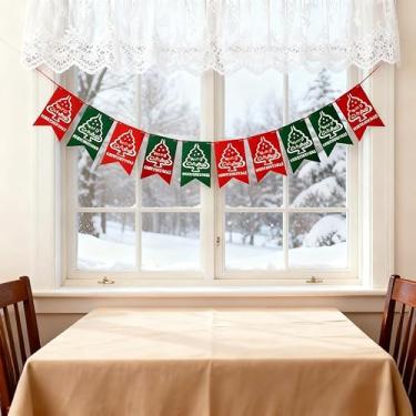 Imagem de Faixa de Feliz Natal, linda decoração de árvore de Natal com cordão, faixa festiva para decoração de janela de parede de casa de festa de Natal (estilo 11)