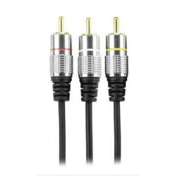 Imagem de Cabo 3 rca + 3 rca 3 metros plug metal fitz pix - 10 metros
