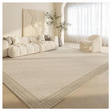 Imagem de SPXMQSS Tapetes de área laváveis à máquina, tapetes grandes para sala de estar, macios, antiderrapantes, para decoração de casa, escritório, casa, marrom claro