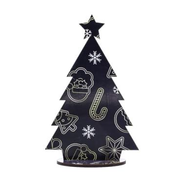 Imagem de Kit 10 Mini Árvores de Natal MDF 3mm Adesivadas com Base Decorativa Cores Variadas Mesa e Lembrancinhas (ROXO)