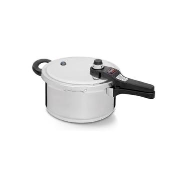 Imagem de Panela de Pressão Polida Classic, 4,5 Litros, Liga de Alumínio, com Válvula de Segurança, Cabo Baquelite, 20x20x30 cm