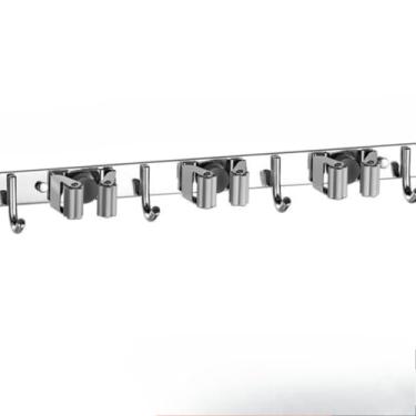 Imagem de Organizador Ambiental Para Vassoura E Esfregona — Suporte Multifuncional Para Montagem Na Parede(2)