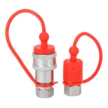 Imagem de FTVOGUE Acoplador Rápido Hidráulico NPT de 1/4 Polegada 4000 PSI Conector Fêmea Macho de Aço Endurecido ISO5675 Compatível para Equipamentos de Registro de Construção de Trator