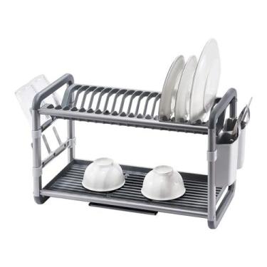Imagem de Escorredor De Louça 2 Andares Em Alumínio com Bandeja Deend