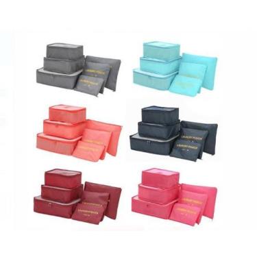 Imagem de Kit 6 Peças Necessaire Organizadora Mala Viagem Travel Bag - B2T, Bord