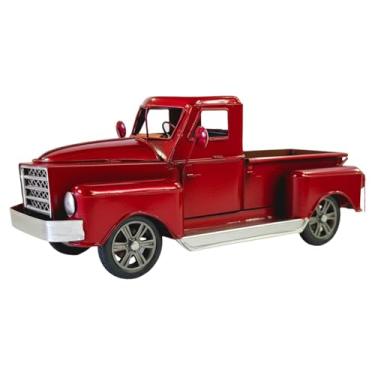 Imagem de Baoblaze Estátua de caminhão em ferro fundido, peça decorativa, escultura vermelha, ornamento de mesa para centro de mesa, quarto, lareira interna.