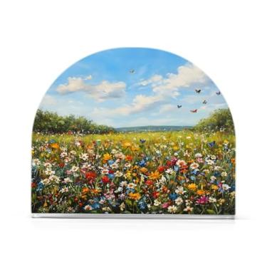 Imagem de Qilmy Porta-guardanapos de flores silvestres e borboletas para mesas - porta-guardanapos para cozinha, porta-guardanapos de mesa, porta-guardanapos de coquetel, porta-guardanapos moderno, guardanapos