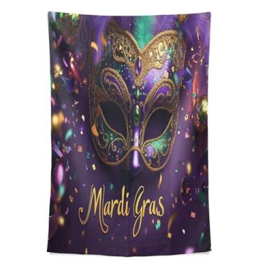 Imagem de STAYTOP Tapeçaria Carnaval Máscara de Parede Tapeçarias para Decoração de Casa Dormitório Sala de Estar Quarto Tapete de Parede (80 × 60 pol)