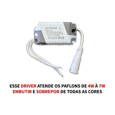 Imagem de  Driver Led Reator Fonte Para Plafon 4w-6w Bivolt DriverLed