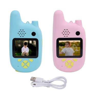 Imagem de Zyyini Intercomunicador de Vídeo para Crianças, 2 Pacotes de Intercomunicador de Videochamada Recarregável Portátil para Crianças, Rádios de Conversação de 2 Vias, Brinquedos Internos