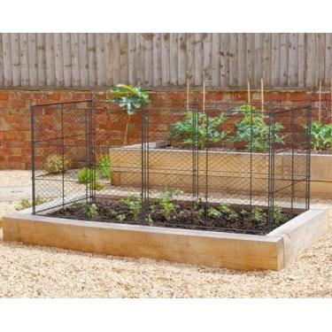 Imagem de TAOMENNI 6 Painéis Protetores De Plantas De Tela De Arame Para Galinhas, 14,25 Pés (C) X 24 Pol (A) Protetores De Plantas Contra Animais, Cercas Elevadas Para Canteiros De Jardim, Barreiras De Prote