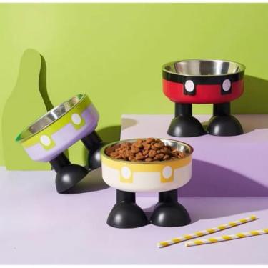 Imagem de Tigela Antiderrapante para Cães e Gatos - Aço Inoxidável Higiênico e Fácil de Limpar(LX-W32-ALEATORIO)