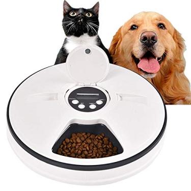 Imagem de Rações Automáticas para Pets Programáveis com Controle de Porção e 6 Refeições Dispenser Automático Tela LCD Voz Comida Gato Cão