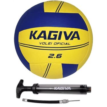 Imagem de Kit Bola Volei Kagiva 2.6 + Bomba De Ar-Unissex