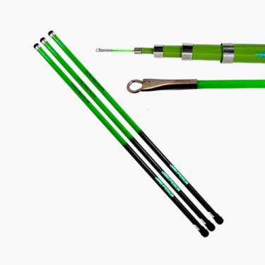 Imagem de JP Traíra Kit 2 Varas Telescópicas Bamboo Verde, Fibra de Vidro, 3m e 4m, Pesca Esportiva