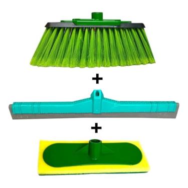 Imagem de kit vassoura Granluxo + rodo + Esponja