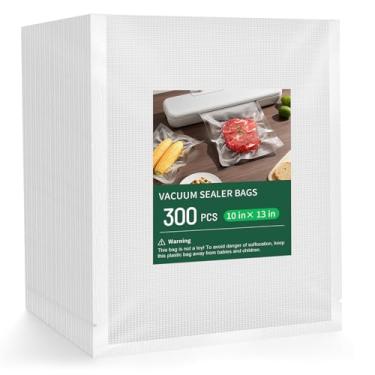 Imagem de Yutlkor Sacos seladores de 300 litros, 25,4 x 33 cm, livre de BPA e resistente, saco selador a vácuo de alimentos texturizado de grau comercial, sacos grossos em relevo para armazenamento de alimentos