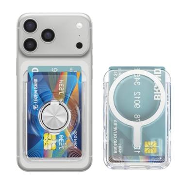 Imagem de COTDINFOR Carteira magnética para celular com suporte compatível com MagSafe, carteira magnética fina e suave para iPhone 17/16/15/14/13/12 séries, transparente