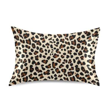 Imagem de Fronhas de cetim lindas pretas marrons arte padrão Queen King fronha impressa refrescante fronha de cama tamanho padrão 66 cm x 50 cm